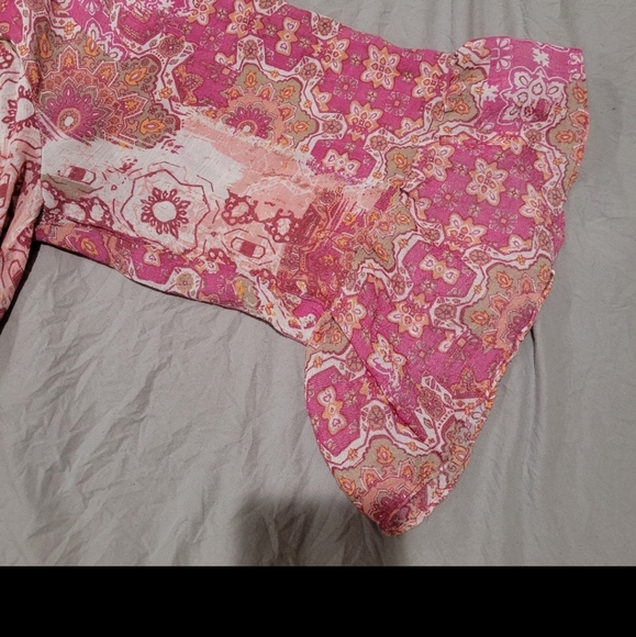 Zac & Rachel Women Size 2X Off shoulder Peasant Boho Top - Picture 4 of 11